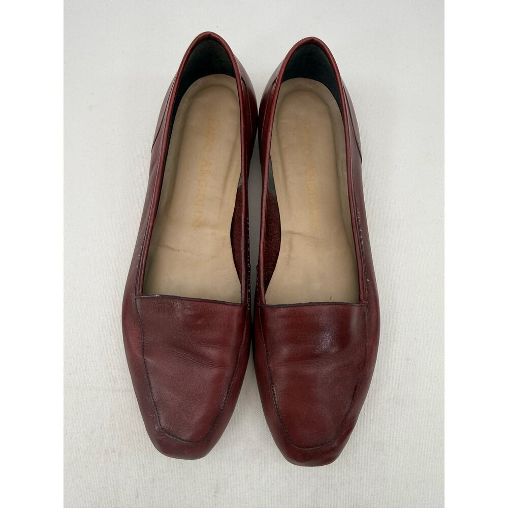 Enzo Angiolini Red Liberty Leather Square Toe Loafers Size 8.5 Minimalist